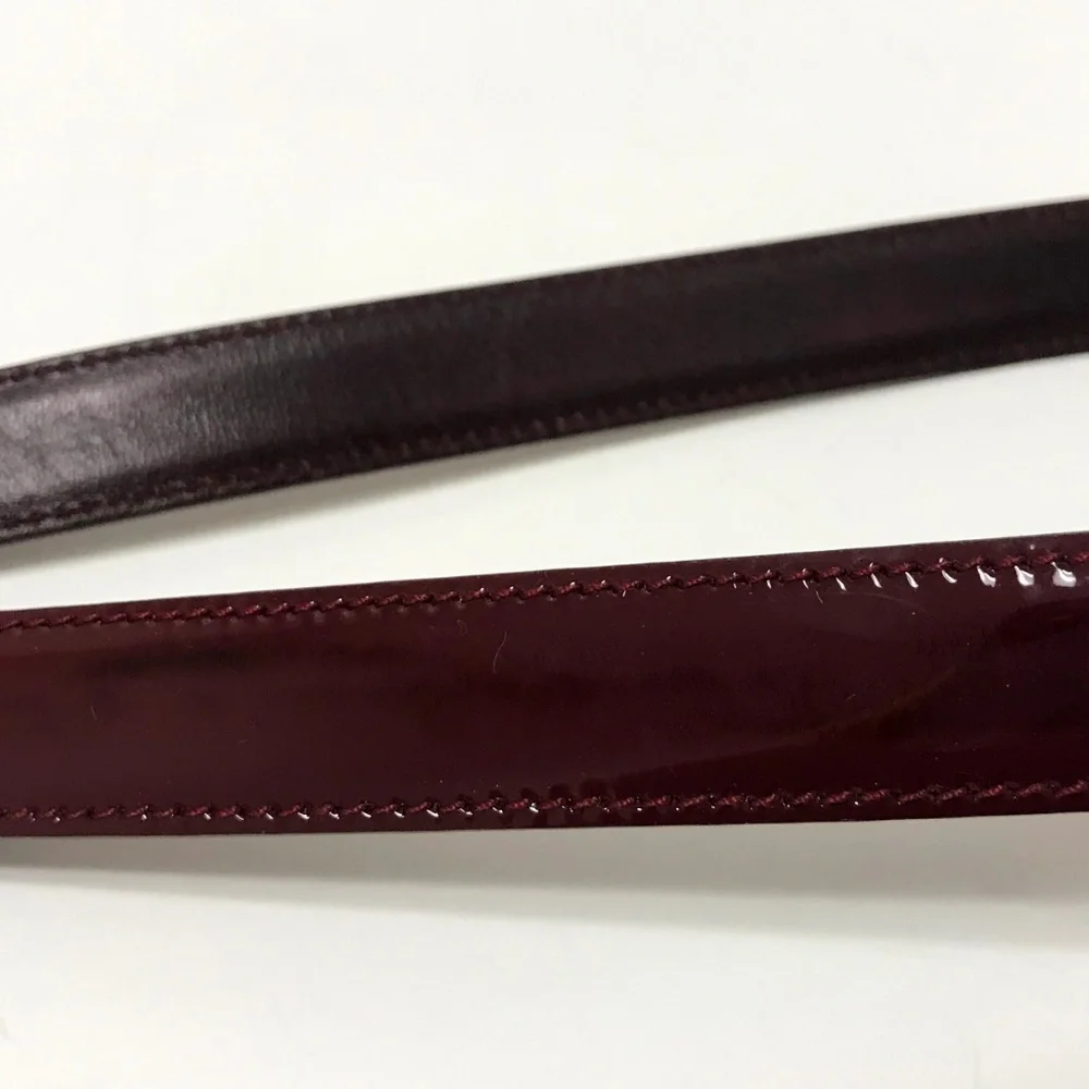Salvatore Ferragamo Bordeaux Patent Leather Belt Size XL NWT
